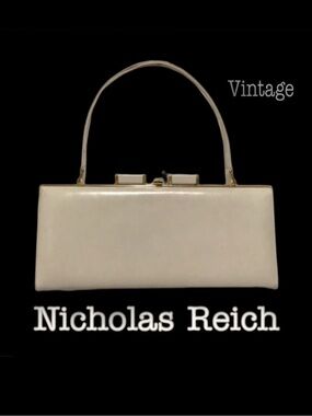 NICHOLAS REICH Frame Leather Handbag VINTAGE
